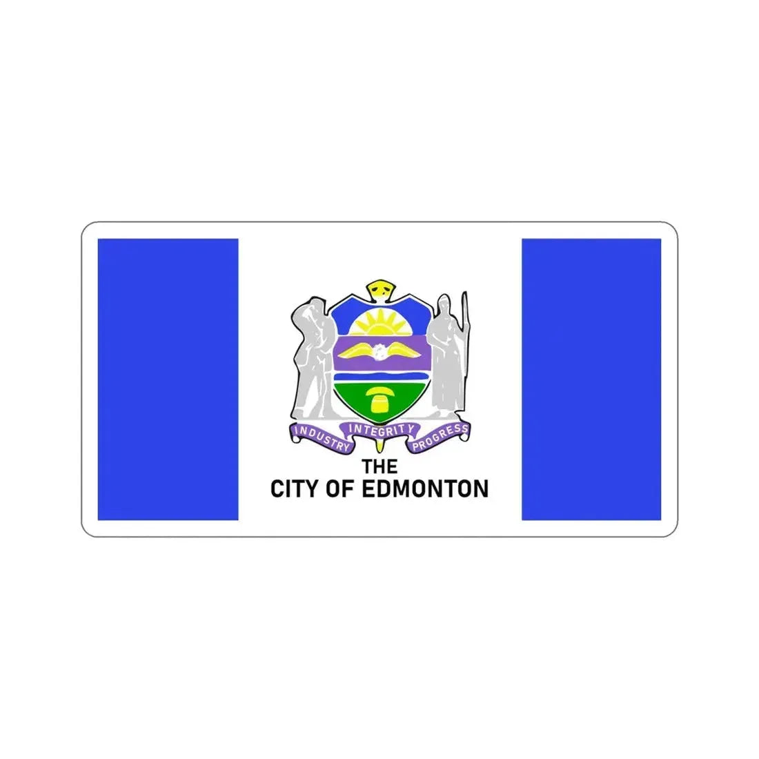 Flag of Edmonton 1966–1986 Canada STICKER Vinyl Die-Cut Decal 5 Inch - The Sticker Space