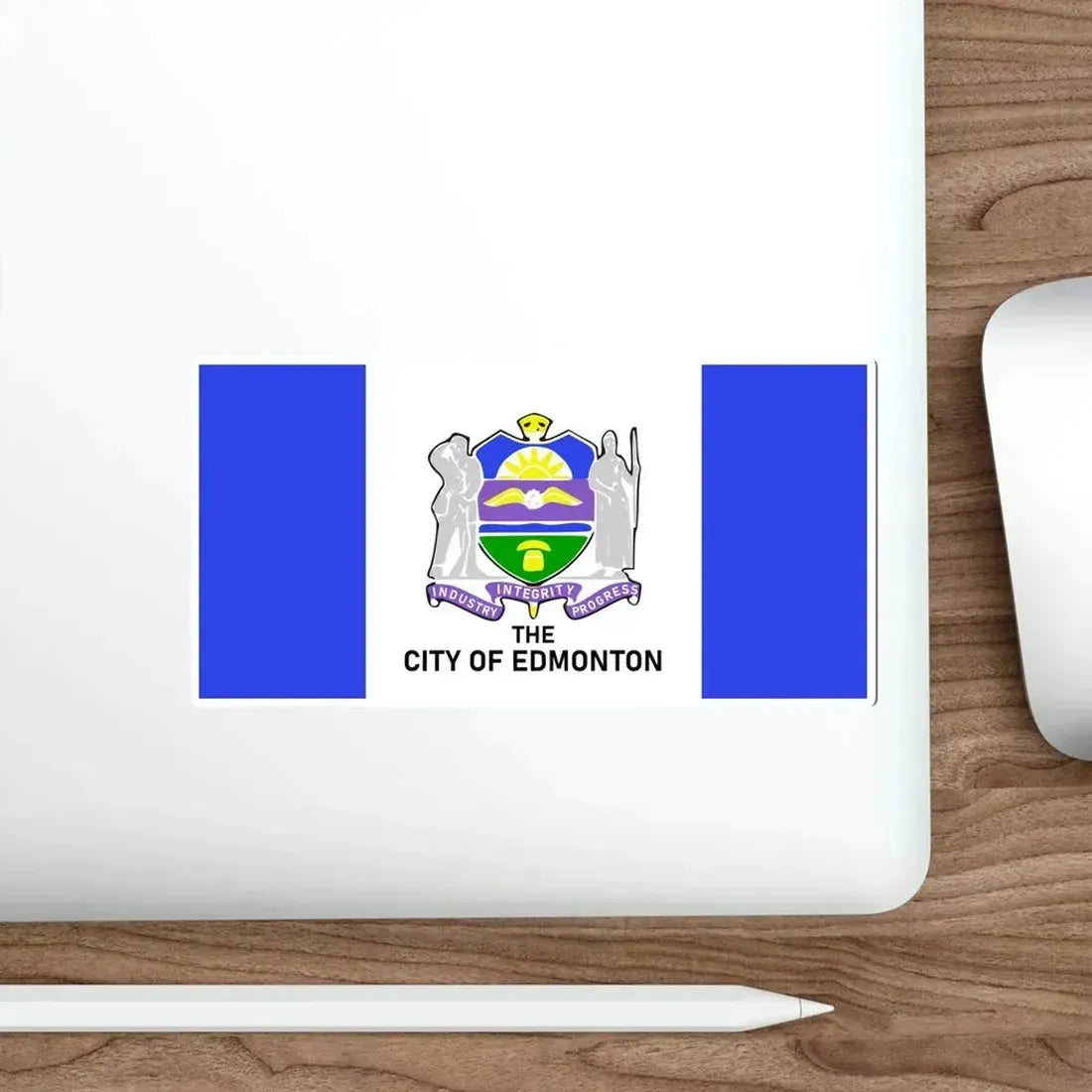 Flag of Edmonton 1966–1986 Canada STICKER Vinyl Die-Cut Decal - The Sticker Space