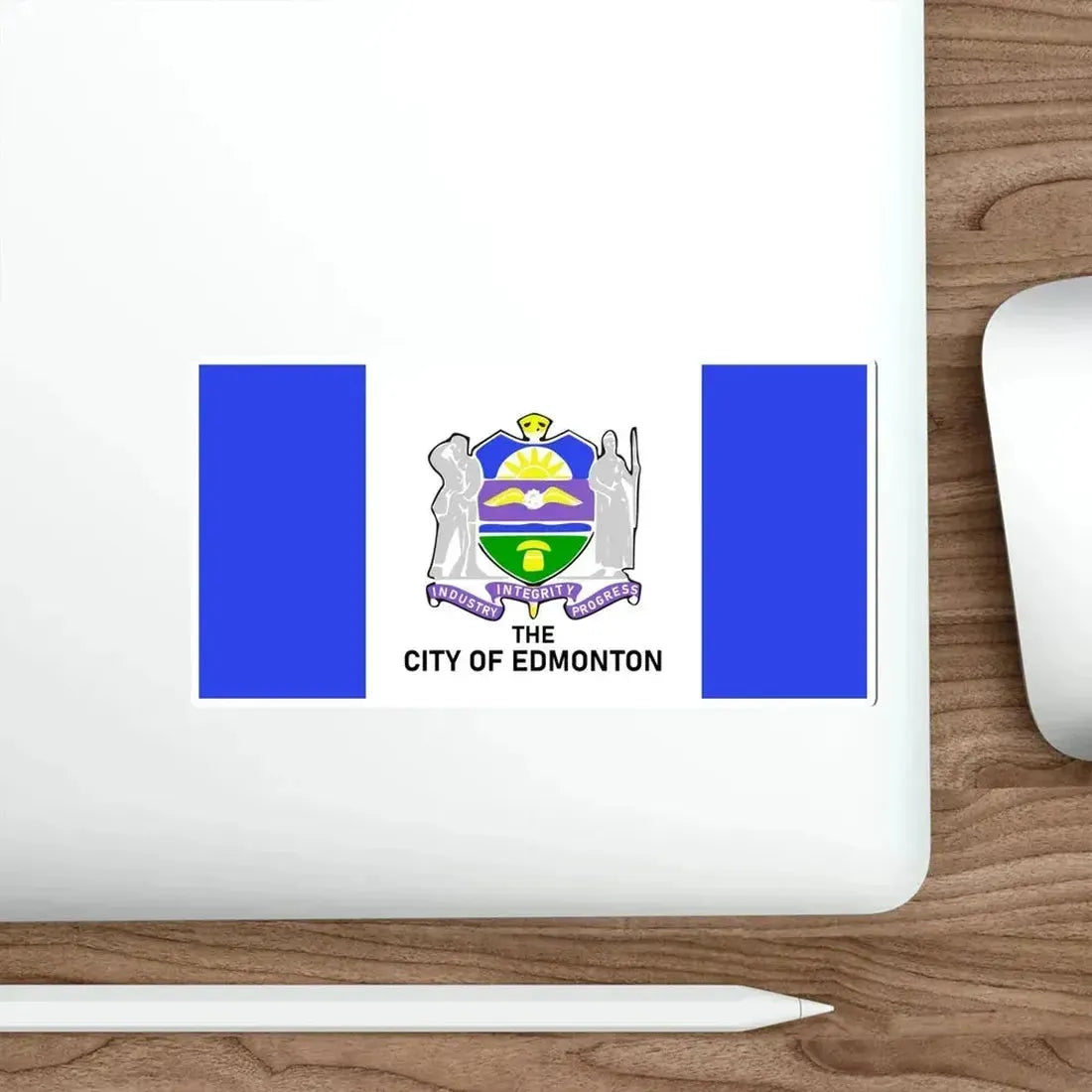 Flag of Edmonton 1966–1986 Canada STICKER Vinyl Die-Cut Decal - The Sticker Space