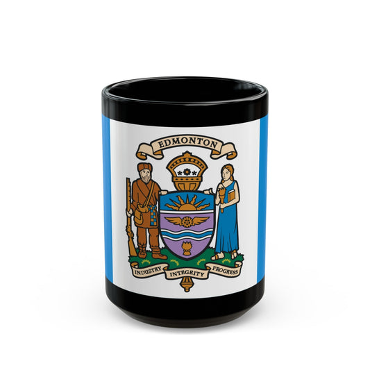 Flag of Edmonton Canada - Black Coffee Mug-15oz-The Sticker Space