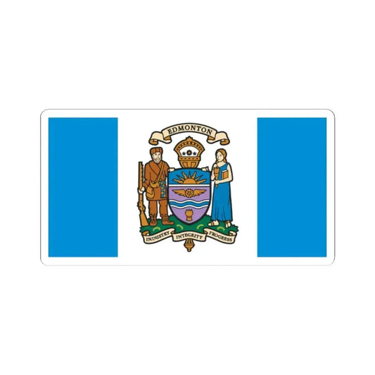 Flag of Edmonton Canada - STICKER Vinyl Kiss-Cut Decal 2 Inch White - The Sticker Space