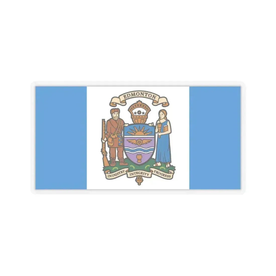 Flag of Edmonton Canada - STICKER Vinyl Kiss-Cut Decal 3 Inch Transparent - The Sticker Space
