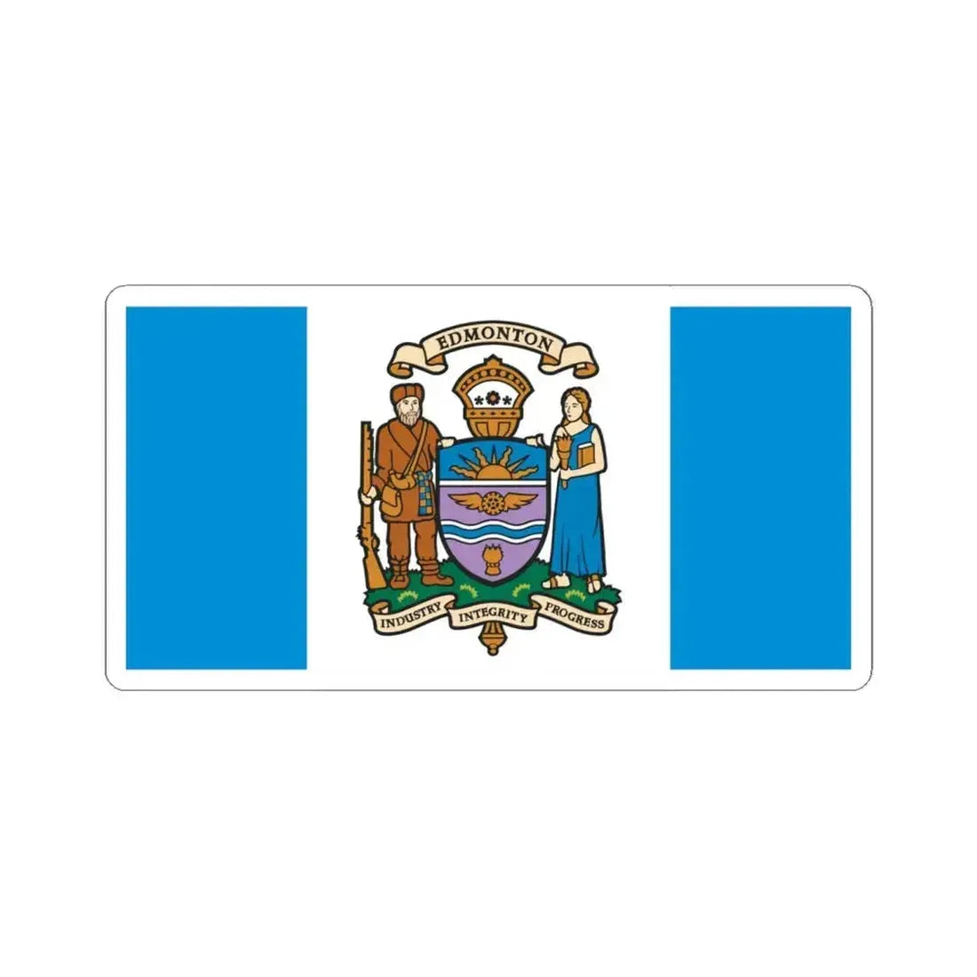 Flag of Edmonton Canada - STICKER Vinyl Kiss-Cut Decal 6 Inch White - The Sticker Space