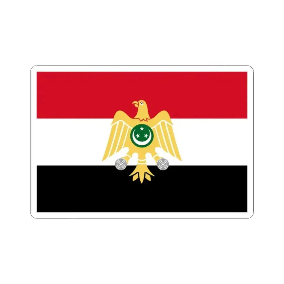 Flag of Egypt 1952-1958 (Egypt) STICKER Vinyl Kiss-Cut Decal 2 Inch White - The Sticker Space