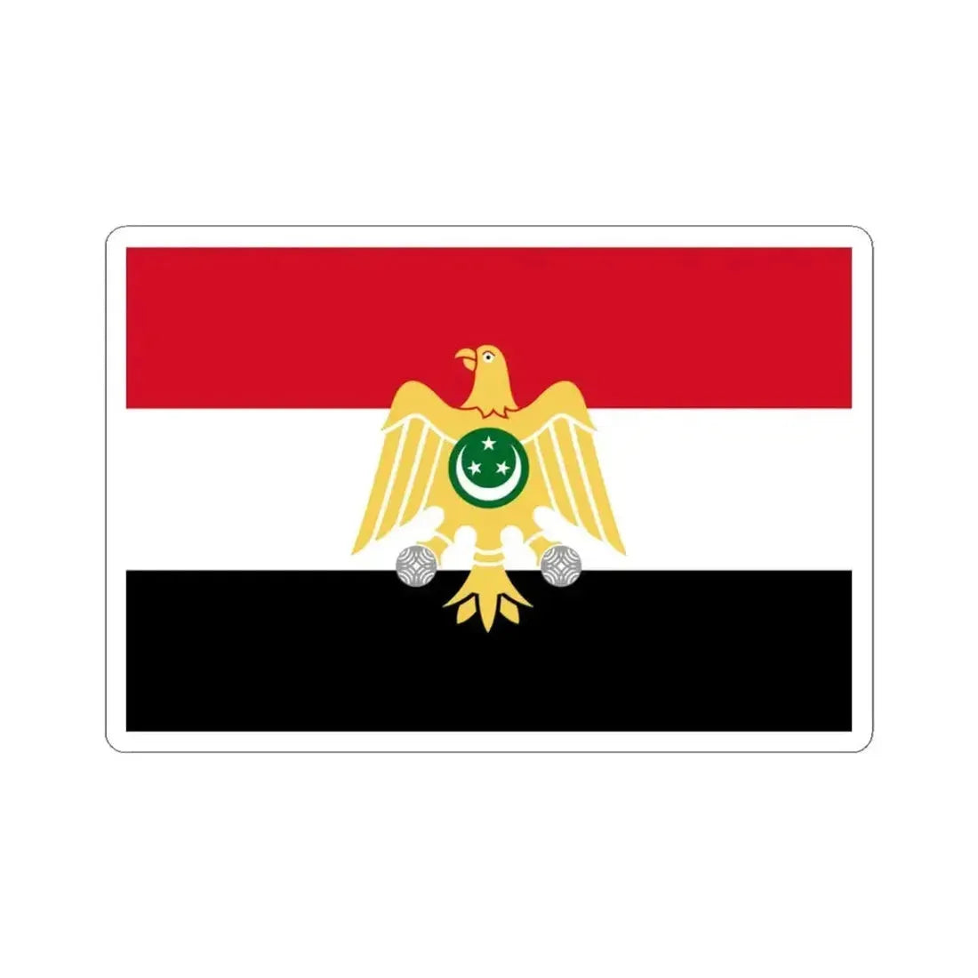 Flag of Egypt 1952-1958 (Egypt) STICKER Vinyl Kiss-Cut Decal 3 Inch White - The Sticker Space