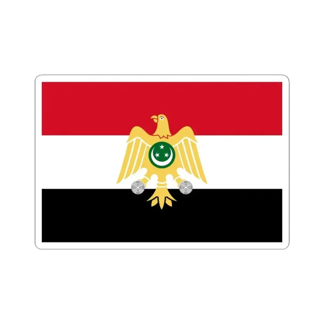 Flag of Egypt 1952-1958 (Egypt) STICKER Vinyl Kiss-Cut Decal 4 Inch White - The Sticker Space