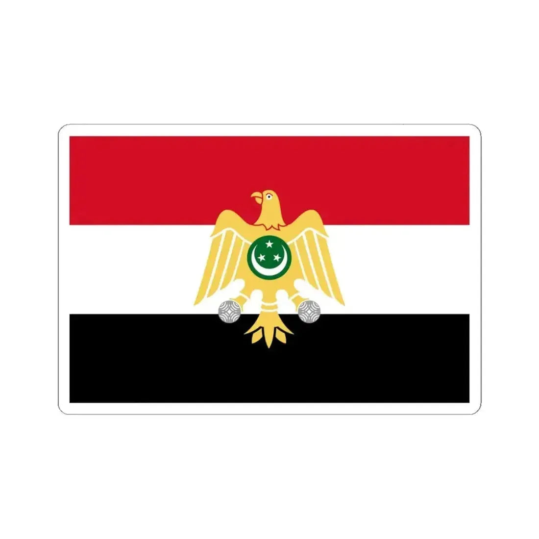 Flag of Egypt 1952-1958 (Egypt) STICKER Vinyl Kiss-Cut Decal 6 Inch White - The Sticker Space