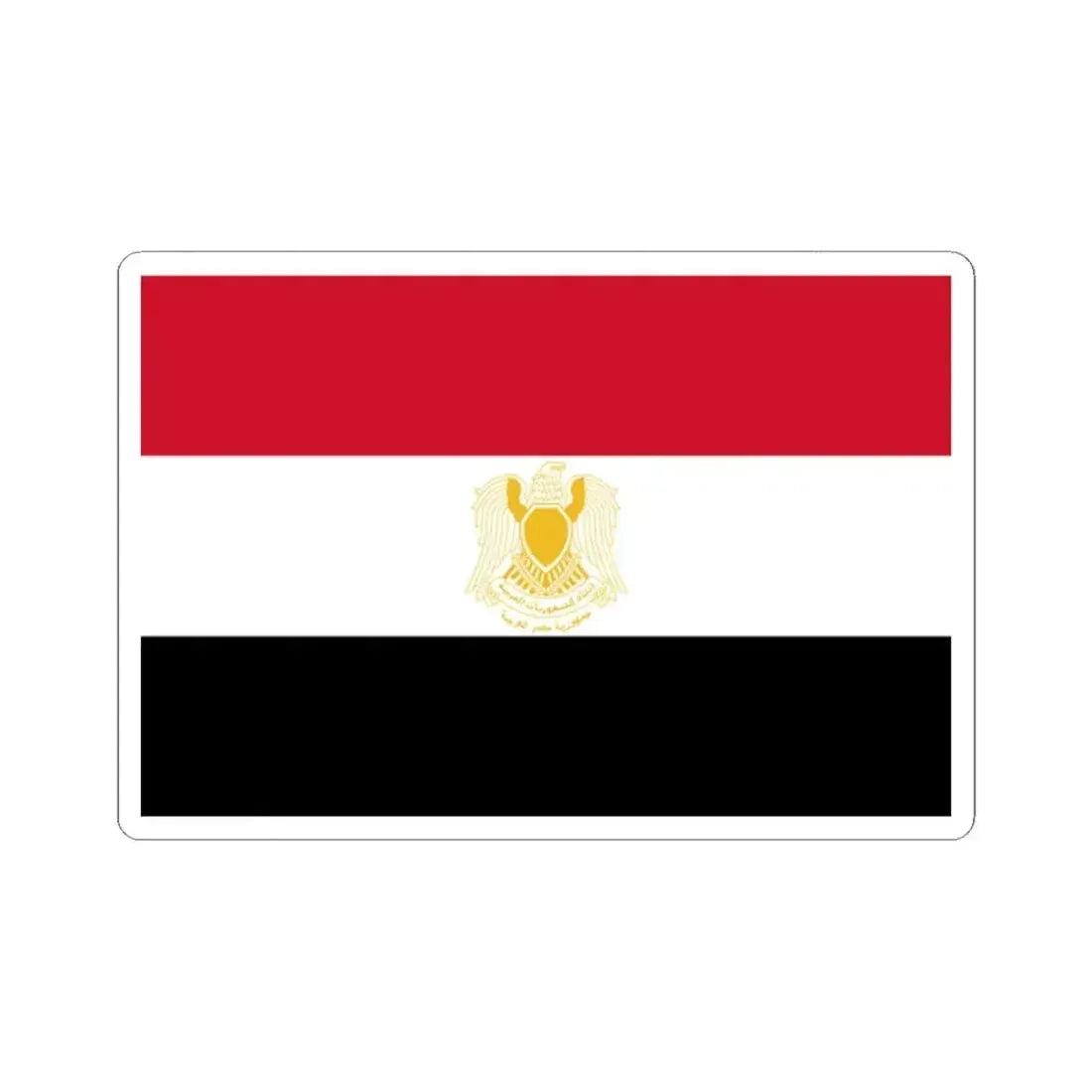 Flag of Egypt 1972-1984 (Egypt) STICKER Vinyl Kiss-Cut Decal 2 Inch White - The Sticker Space