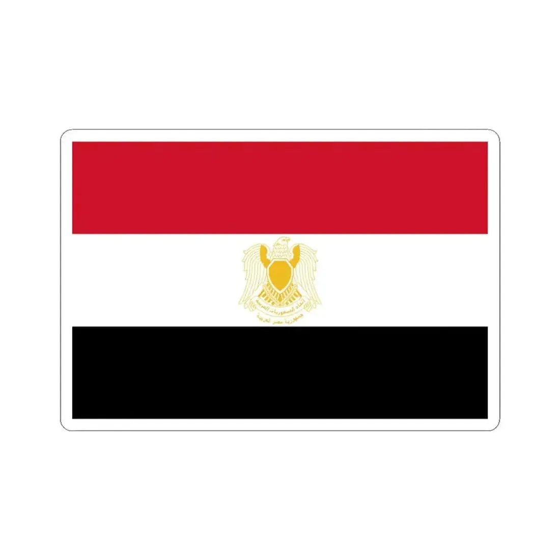 Flag of Egypt 1972-1984 (Egypt) STICKER Vinyl Kiss-Cut Decal 3 Inch White - The Sticker Space