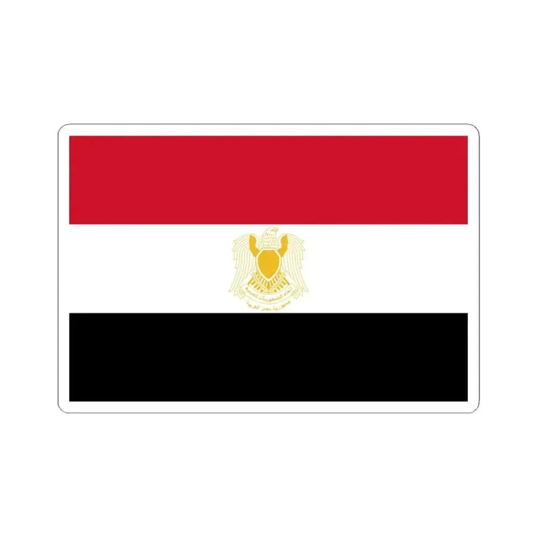 Flag of Egypt 1972-1984 (Egypt) STICKER Vinyl Kiss-Cut Decal 4 Inch White - The Sticker Space