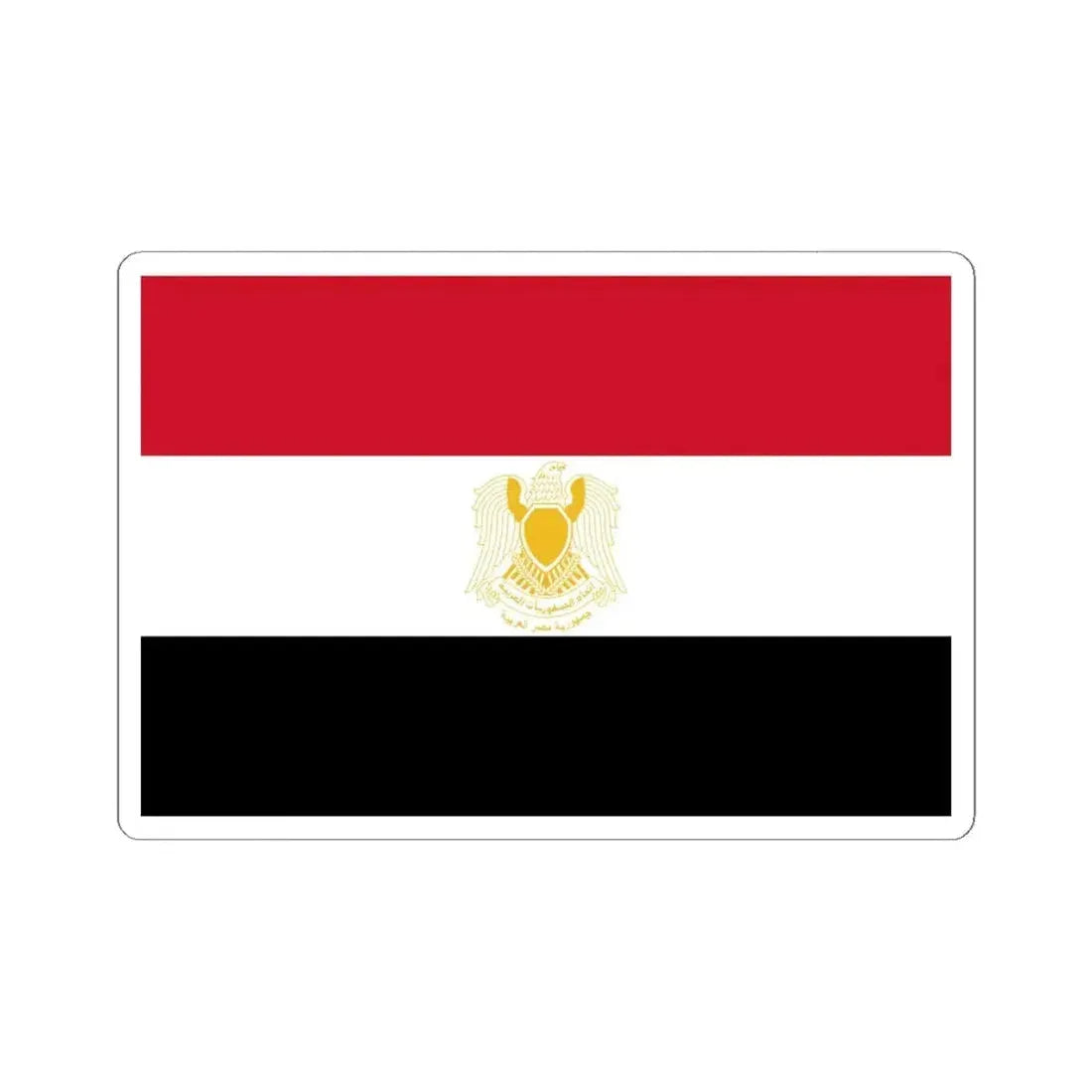 Flag of Egypt 1972-1984 (Egypt) STICKER Vinyl Kiss-Cut Decal 6 Inch White - The Sticker Space