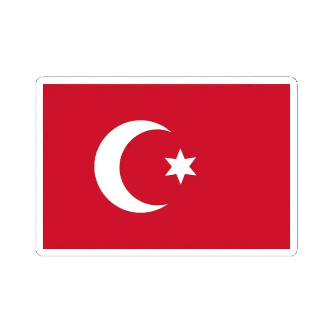 Flag of Egypt 19th century 6point (Egypt) STICKER Vinyl Kiss-Cut Decal 2 Inch White - The Sticker Space