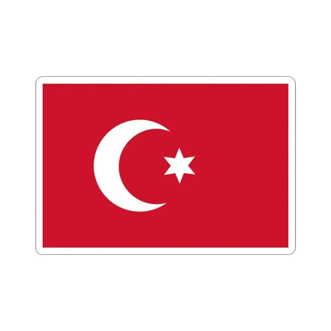 Flag of Egypt 19th century 6point (Egypt) STICKER Vinyl Kiss-Cut Decal 3 Inch White - The Sticker Space