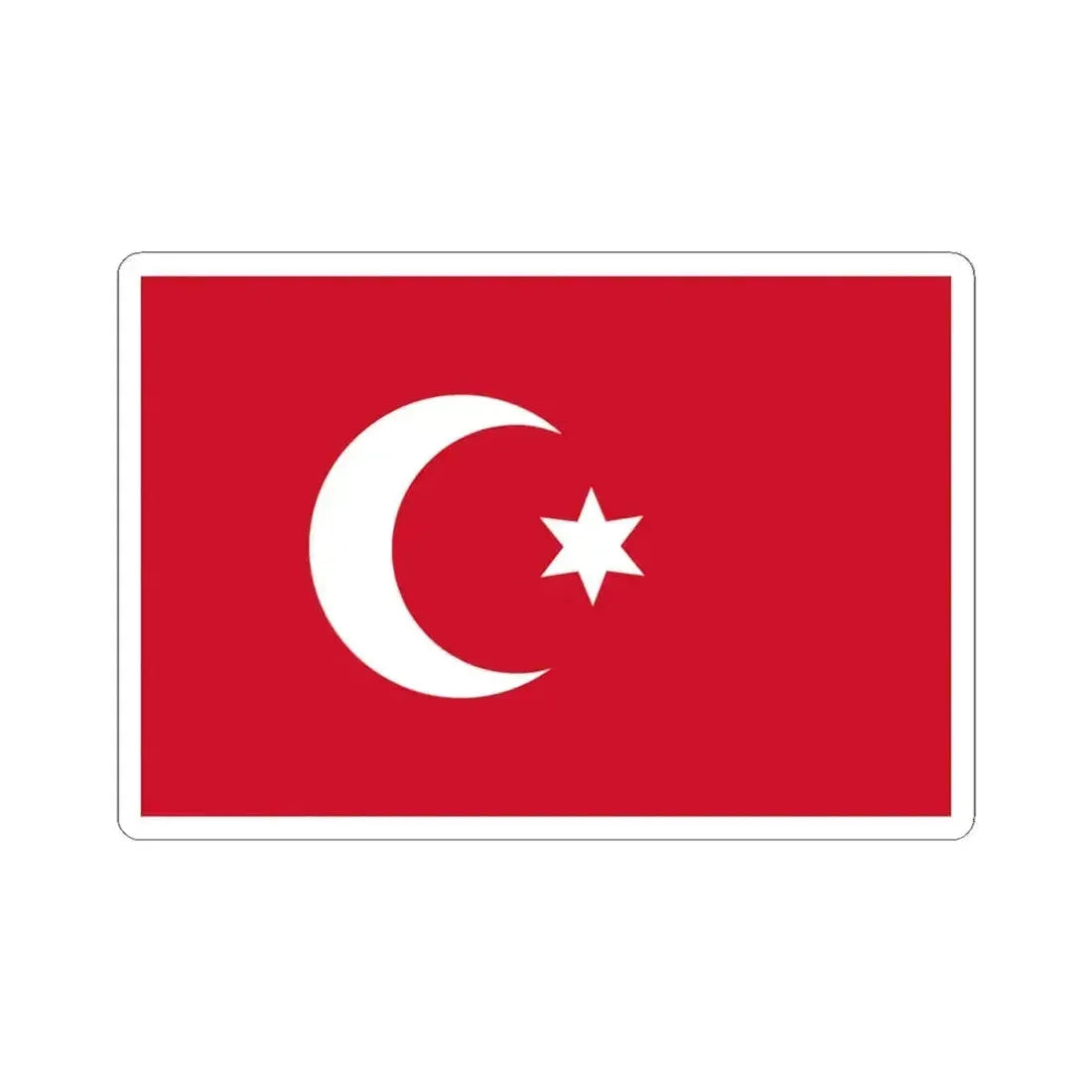 Flag of Egypt 19th century 6point (Egypt) STICKER Vinyl Kiss-Cut Decal 4 Inch White - The Sticker Space