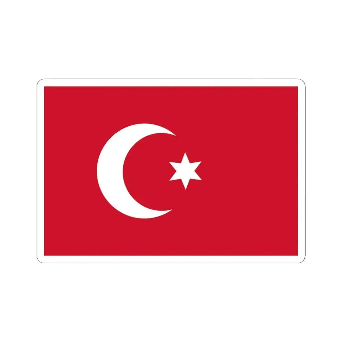 Flag of Egypt 19th century 6point (Egypt) STICKER Vinyl Kiss-Cut Decal 6 Inch White - The Sticker Space