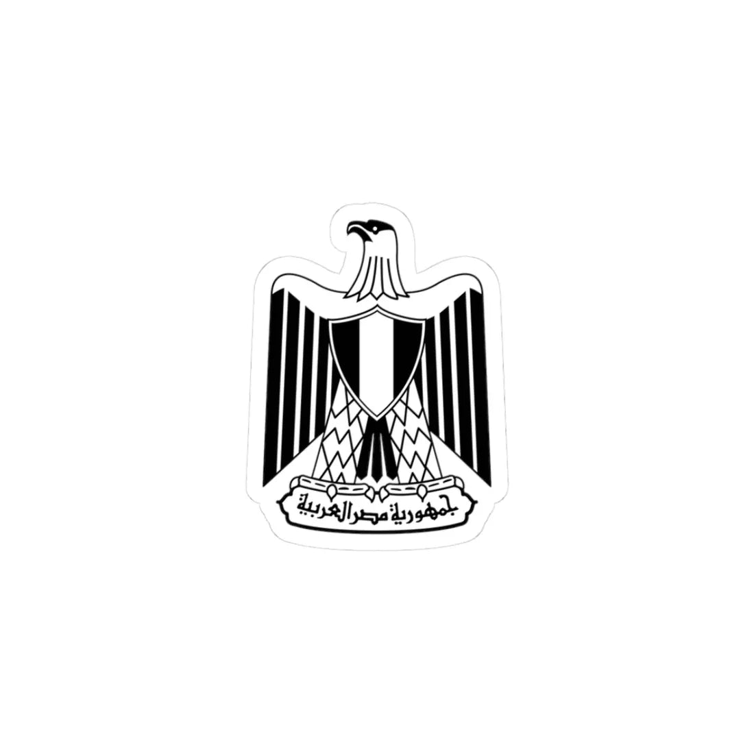 Flag of Egypt Coat of arms Black color (Egypt) (Coat of Arms) STICKER Vinyl Kiss-Cut Decal 3 Inch White - The Sticker Space
