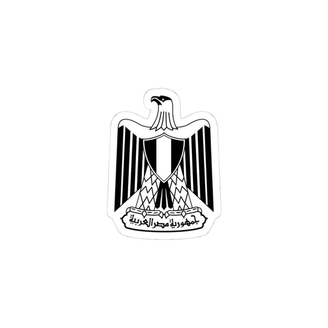 Flag of Egypt Coat of arms Black color (Egypt) (Coat of Arms) STICKER Vinyl Kiss-Cut Decal 4 Inch White - The Sticker Space