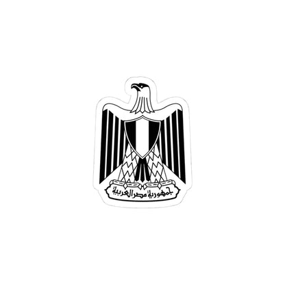 Flag of Egypt Coat of arms Black color (Egypt) (Coat of Arms) STICKER Vinyl Kiss-Cut Decal 4 Inch White - The Sticker Space