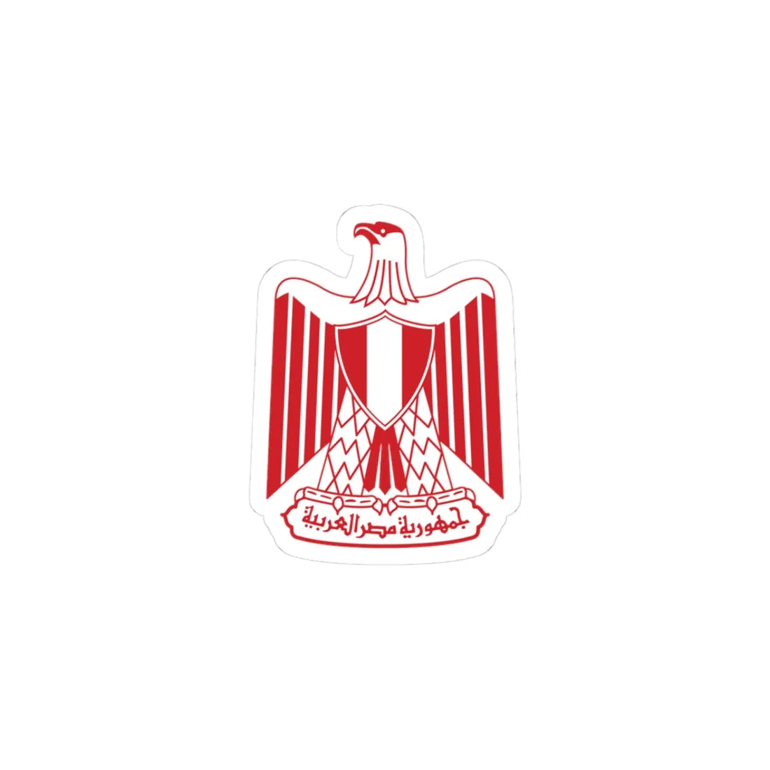 Flag of Egypt Coat of arms Red color (Egypt) (Coat of Arms) STICKER Vinyl Kiss-Cut Decal 3 Inch White - The Sticker Space
