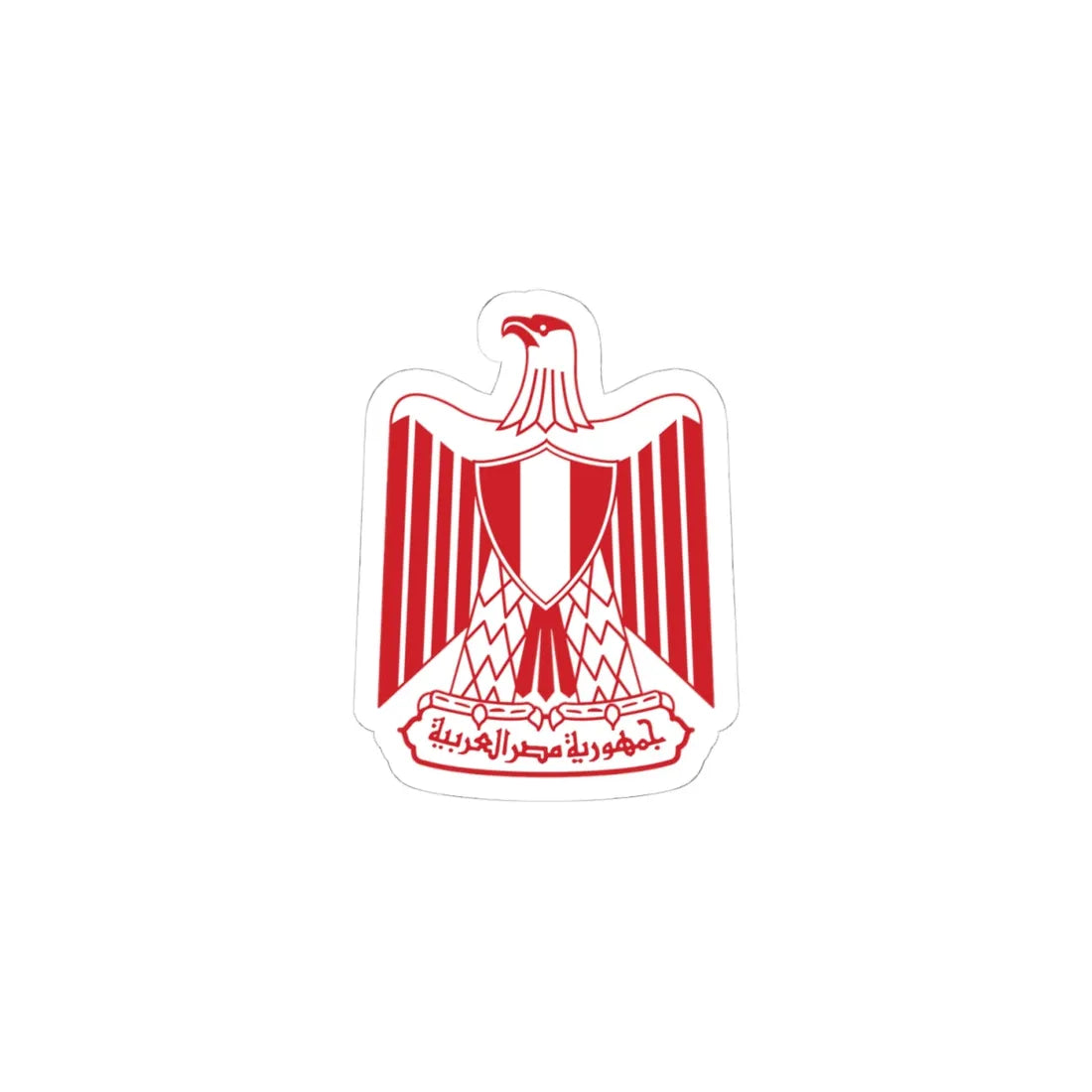 Flag of Egypt Coat of arms Red color (Egypt) (Coat of Arms) STICKER Vinyl Kiss-Cut Decal 4 Inch White - The Sticker Space