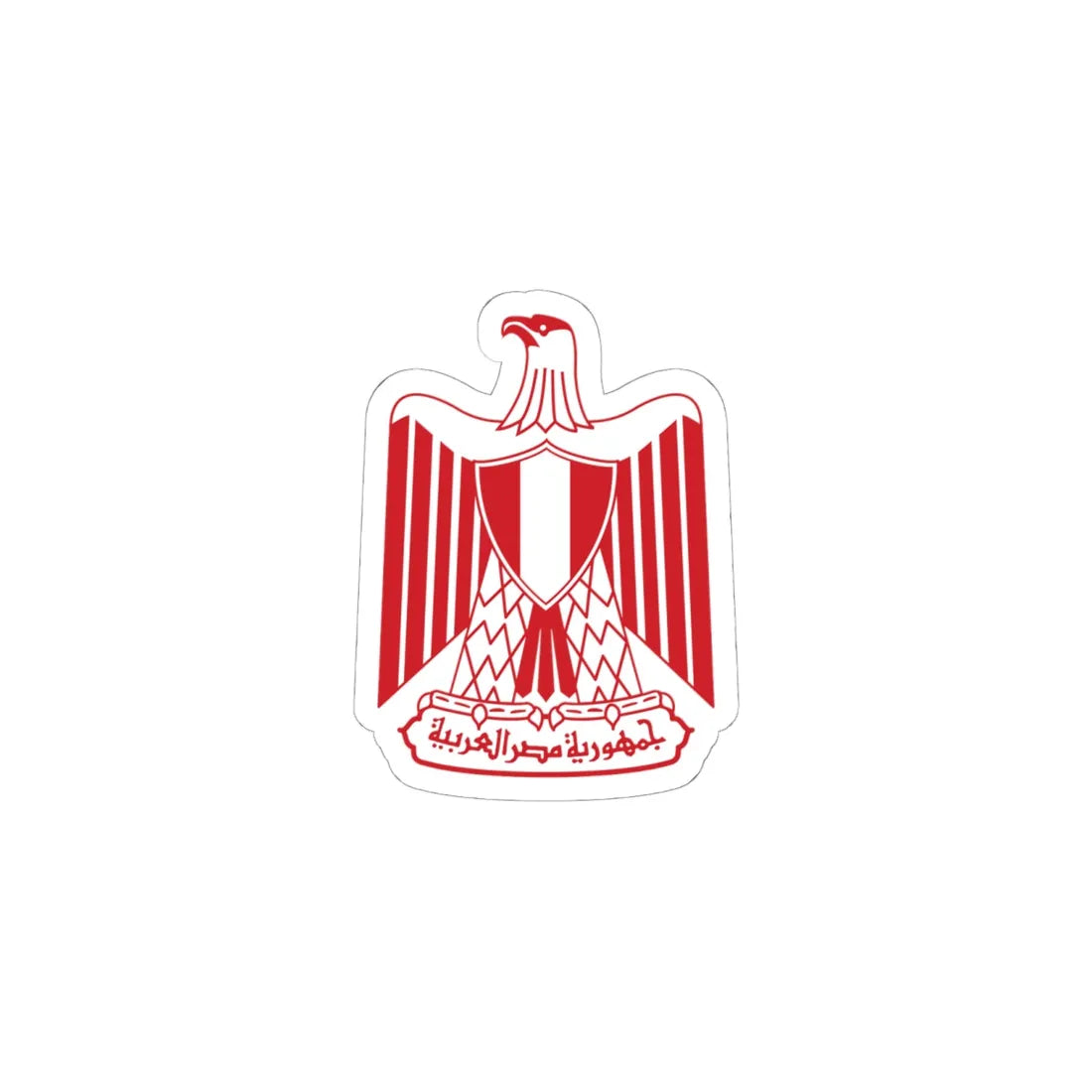 Flag of Egypt Coat of arms Red color (Egypt) (Coat of Arms) STICKER Vinyl Kiss-Cut Decal 6 Inch White - The Sticker Space