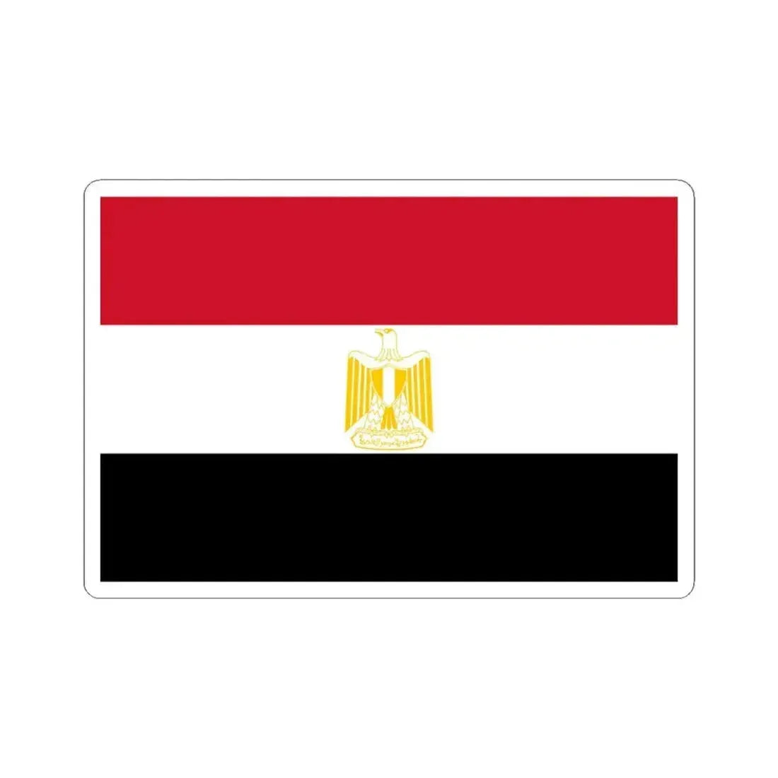 Flag of Egypt Coat of arms variant (Egypt) STICKER Vinyl Kiss-Cut Decal 4 Inch White - The Sticker Space