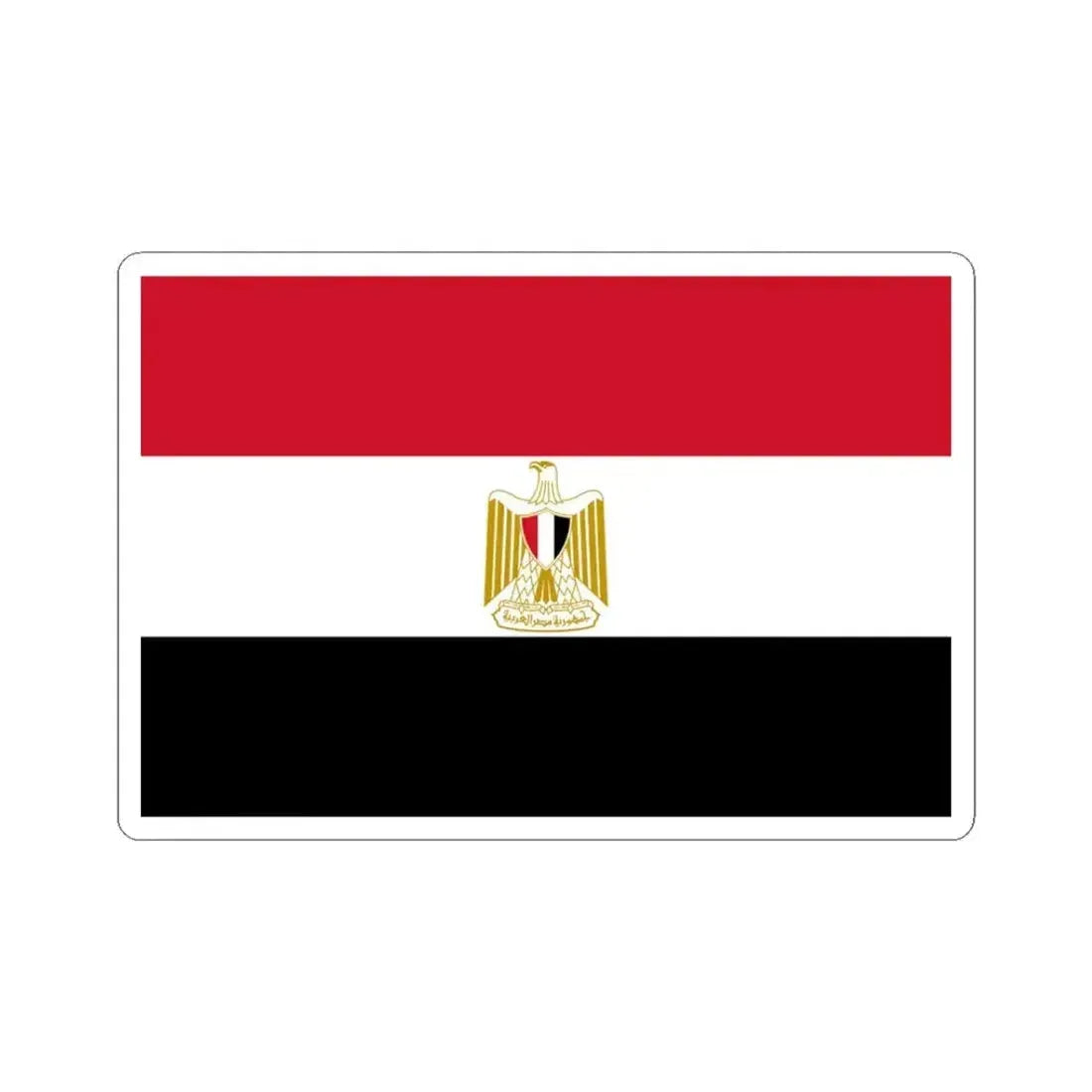 Flag of Egypt variant (Egypt) STICKER Vinyl Kiss-Cut Decal 3 Inch White - The Sticker Space