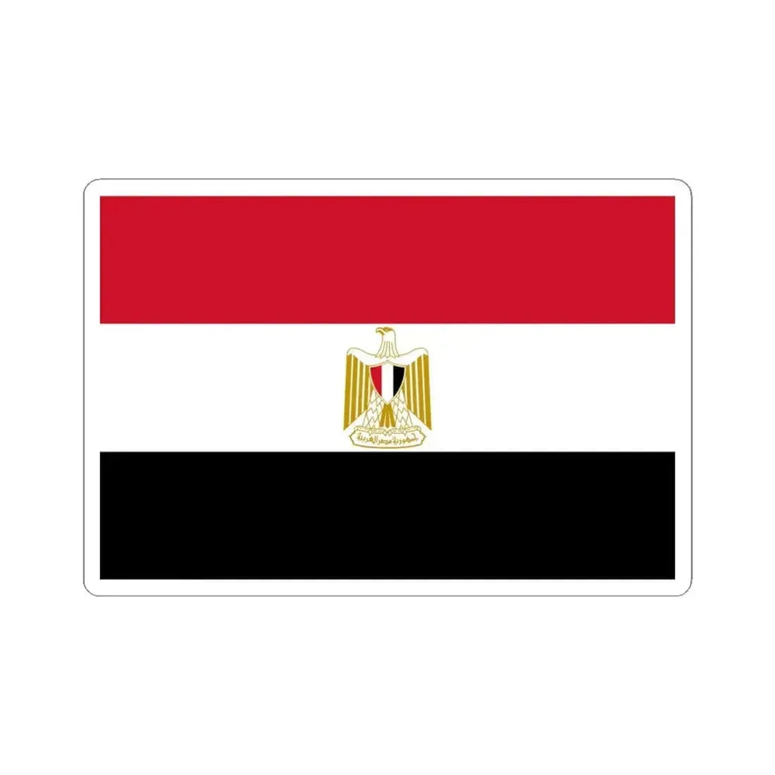 Flag of Egypt variant (Egypt) STICKER Vinyl Kiss-Cut Decal 4 Inch White - The Sticker Space