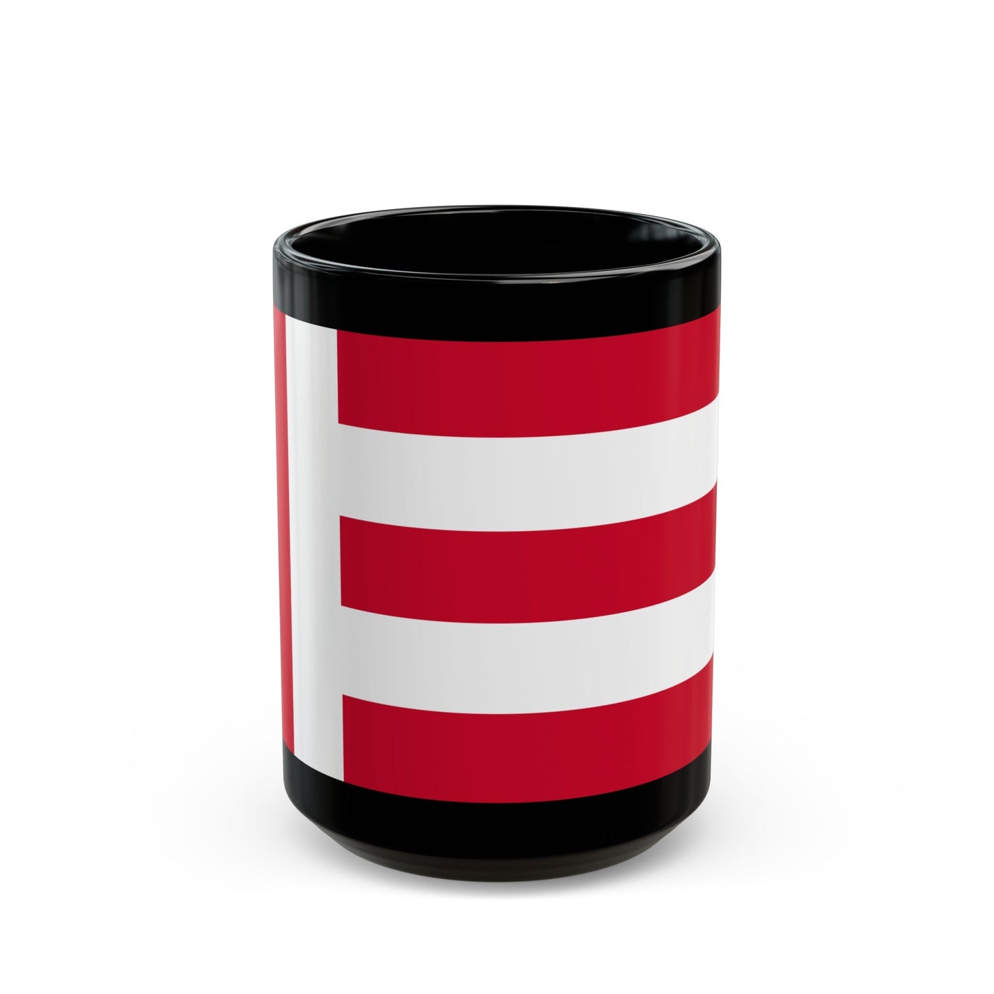 Flag of Eindhoven the largest city of the province of North Brabant Netherlands - Black Coffee Mug-15oz-The Sticker Space