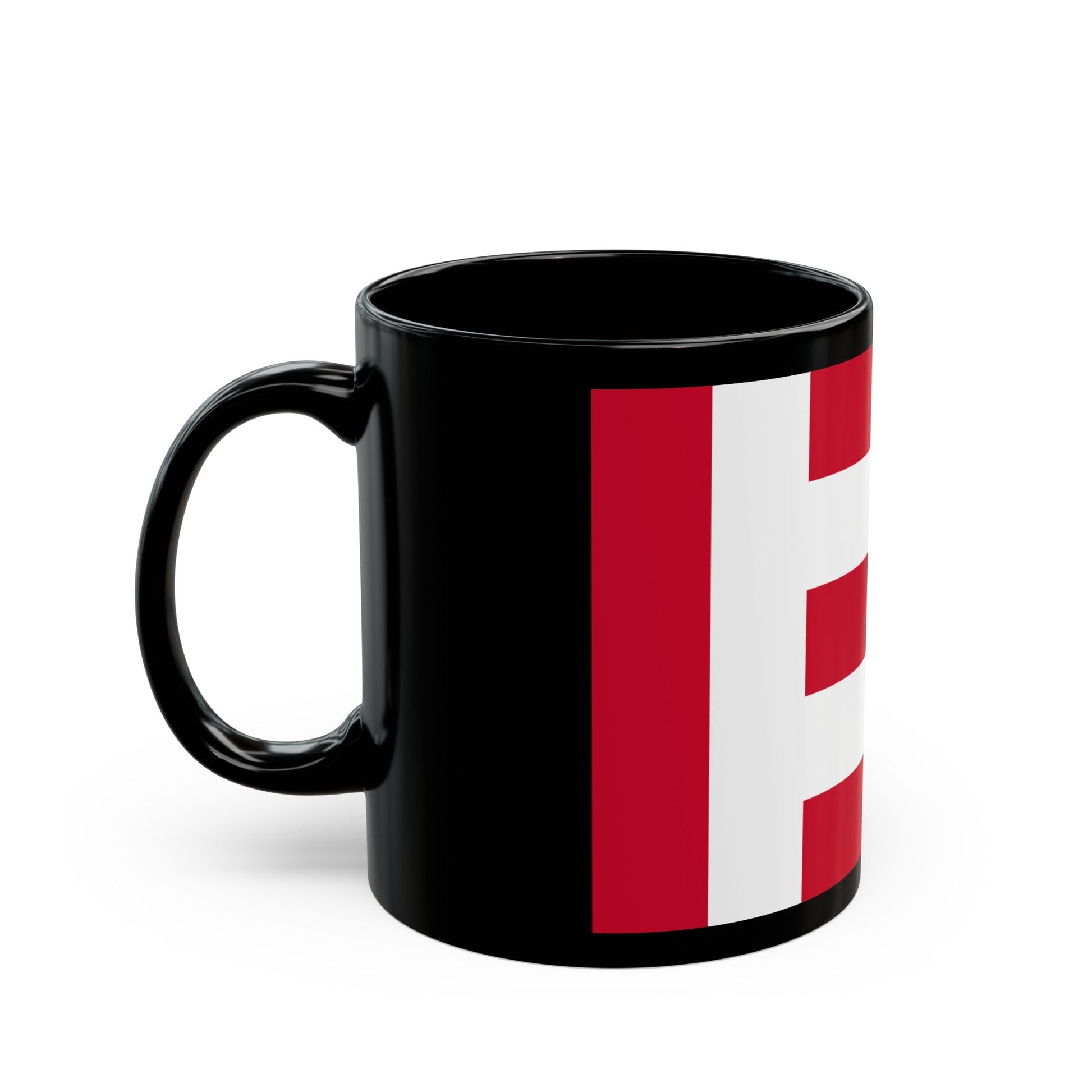 Flag of Eindhoven the largest city of the province of North Brabant Netherlands - Black Coffee Mug-The Sticker Space