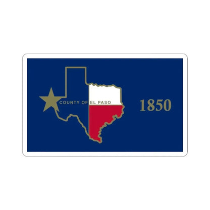 Flag of El Paso County Texas (United States) STICKER Vinyl Kiss-Cut Decal 4 Inch White - The Sticker Space