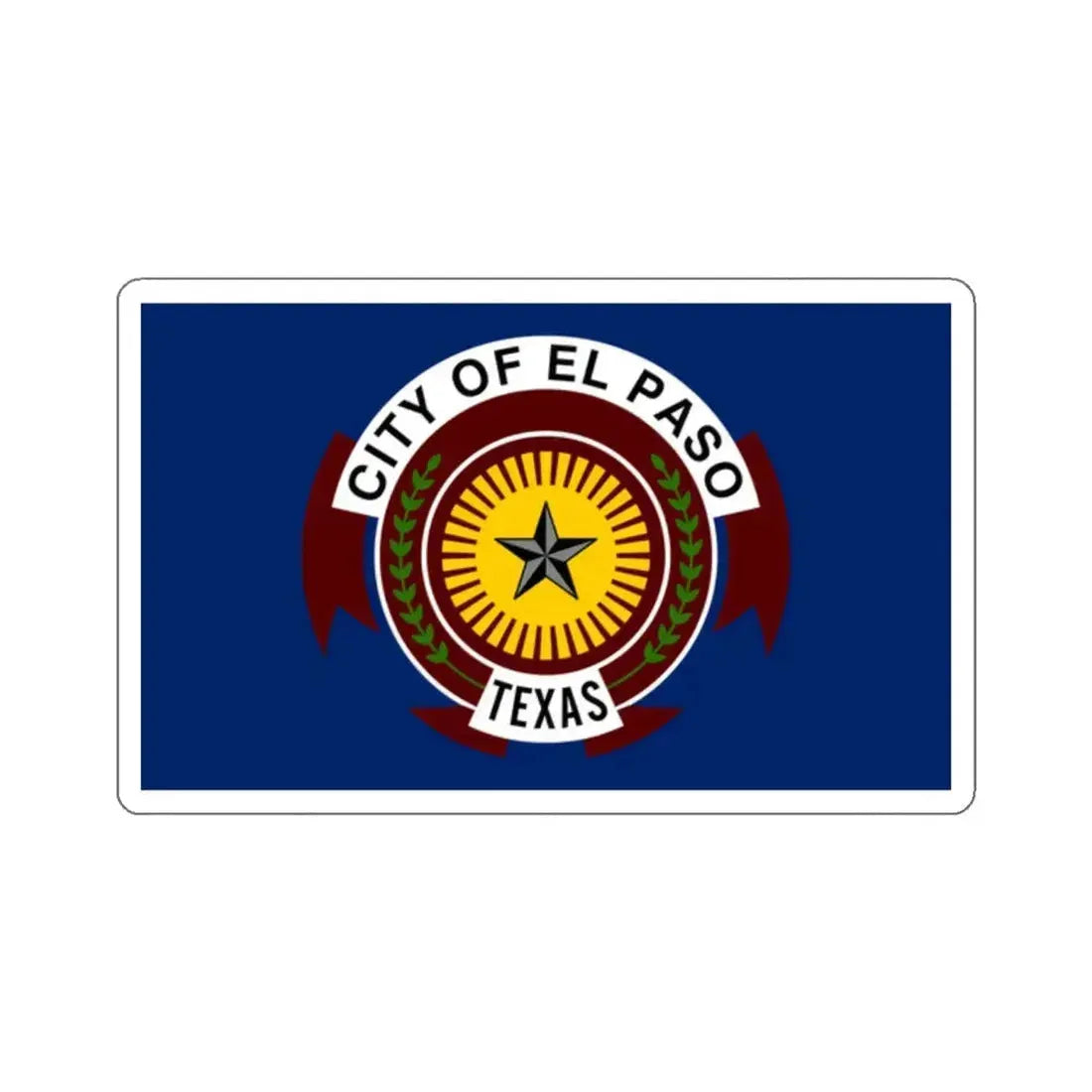 Flag of El Paso, Texas - STICKER Vinyl Kiss-Cut Decal 2 Inch White - The Sticker Space