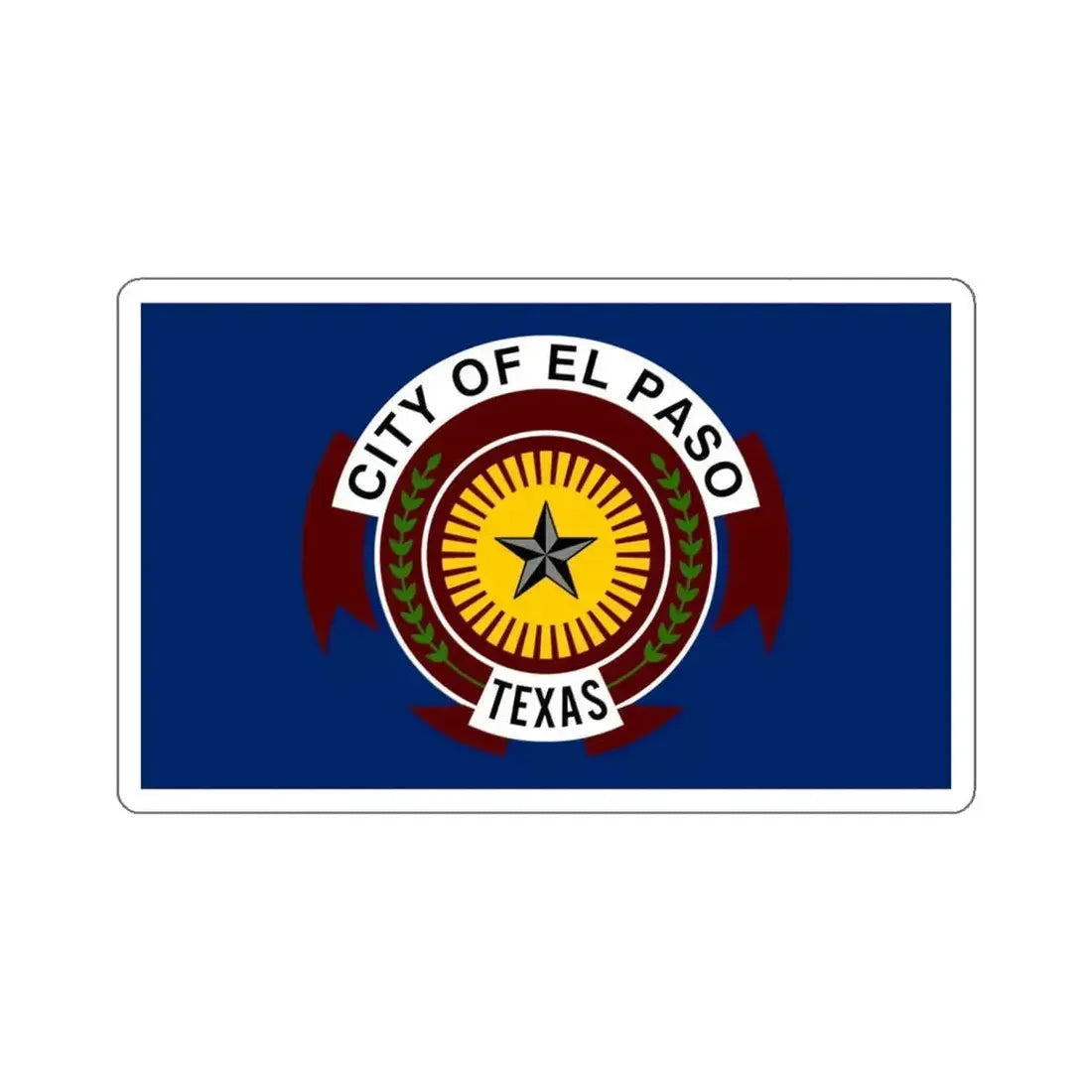 Flag of El Paso, Texas - STICKER Vinyl Kiss-Cut Decal 6 Inch White - The Sticker Space