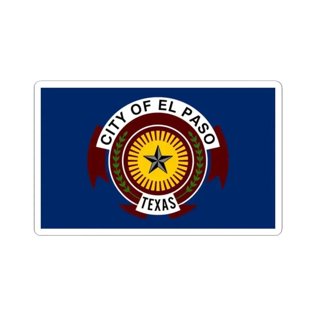 Flag of El Paso Texas (United States) STICKER Vinyl Kiss-Cut Decal 2 Inch White - The Sticker Space