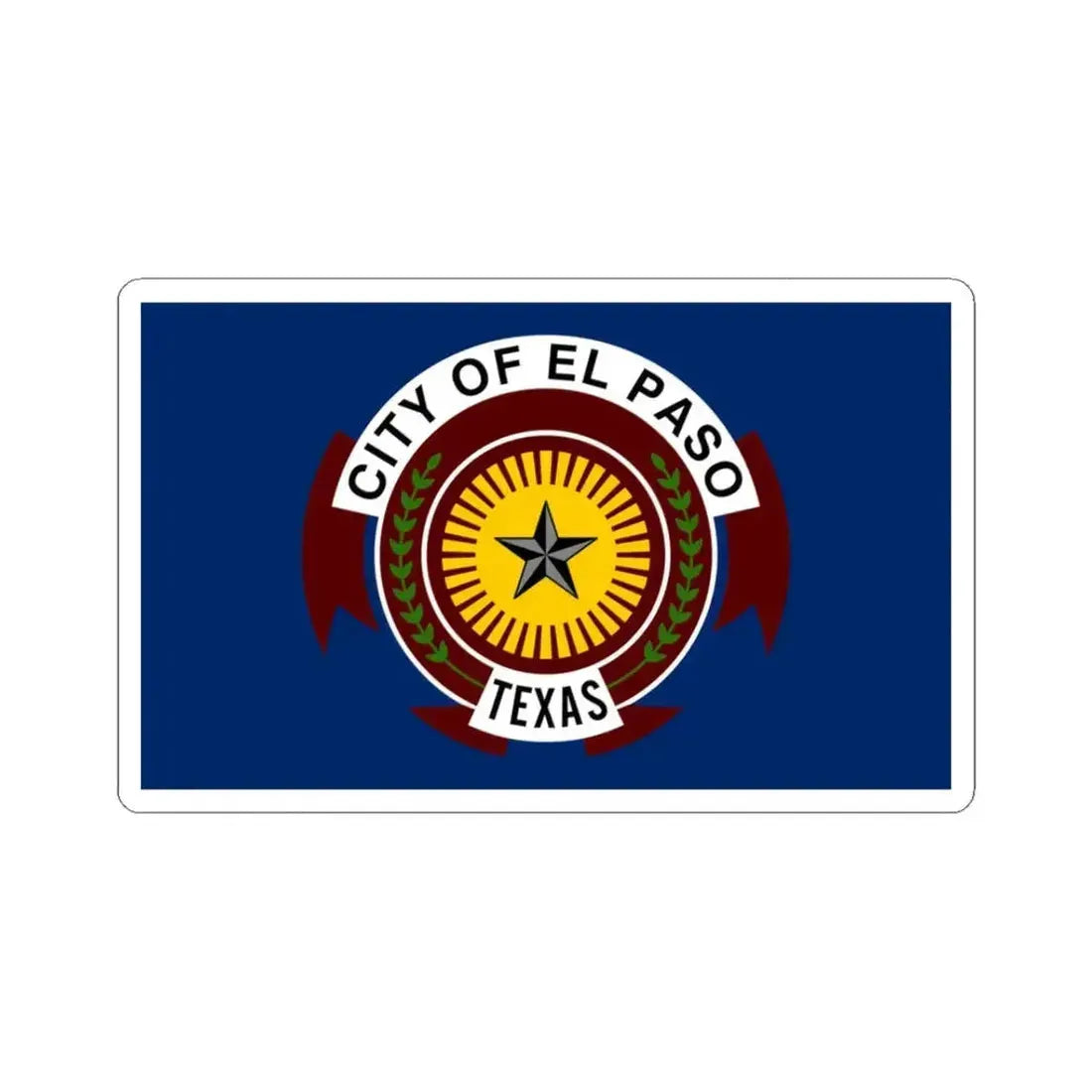 Flag of El Paso Texas (United States) STICKER Vinyl Kiss-Cut Decal 3 Inch White - The Sticker Space
