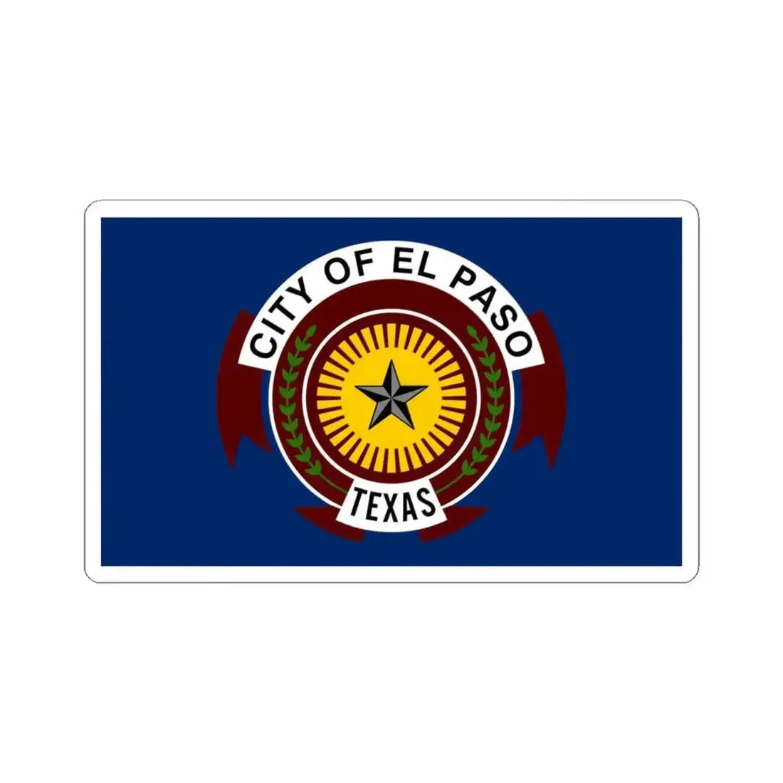 Flag of El Paso Texas (United States) STICKER Vinyl Kiss-Cut Decal 4 Inch White - The Sticker Space