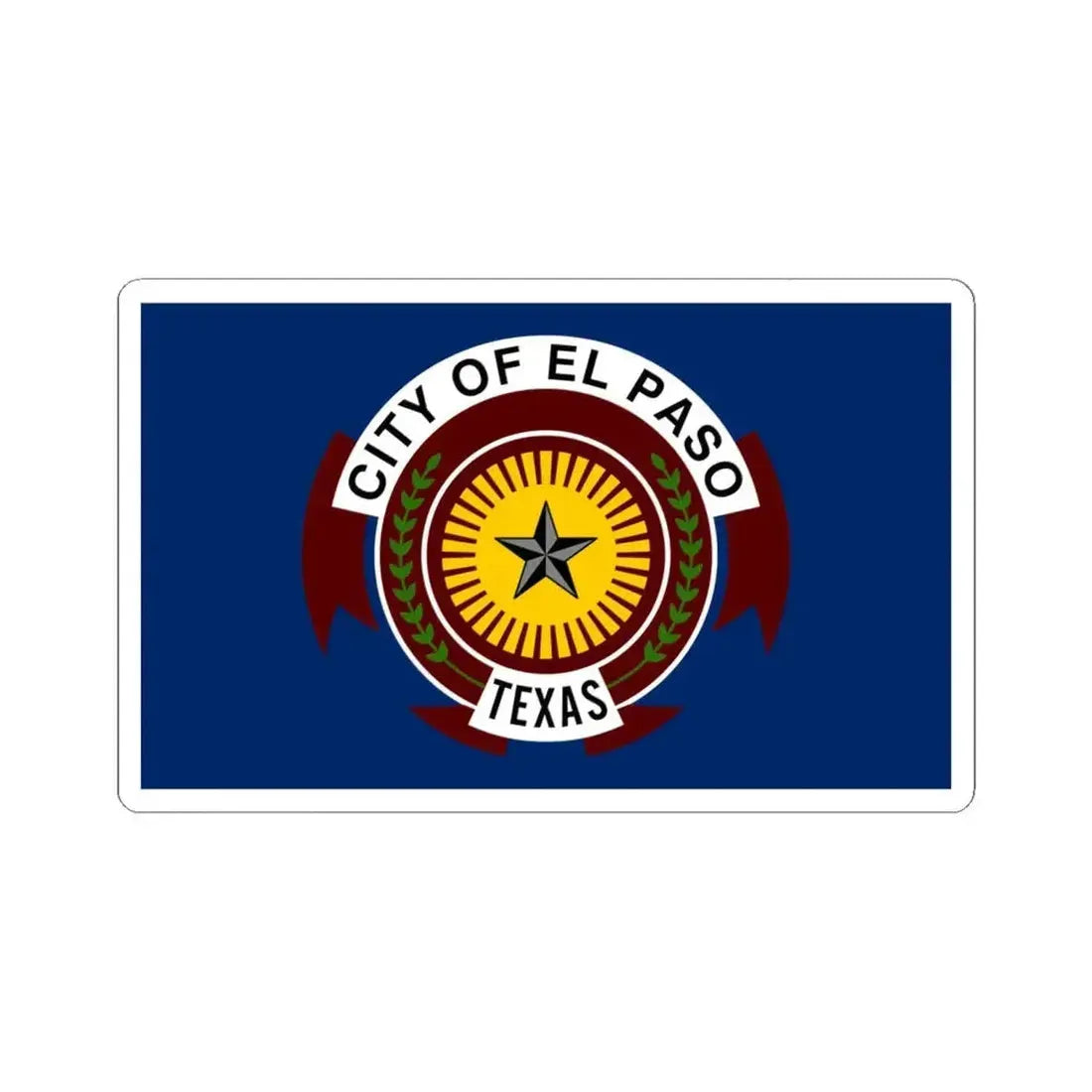 Flag of El Paso Texas (United States) STICKER Vinyl Kiss-Cut Decal 6 Inch White - The Sticker Space