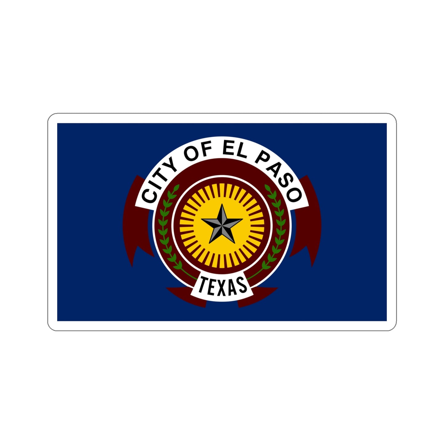 Flag of El Paso Texas USA STICKER Vinyl Die-Cut Decal-5 Inch-The Sticker Space