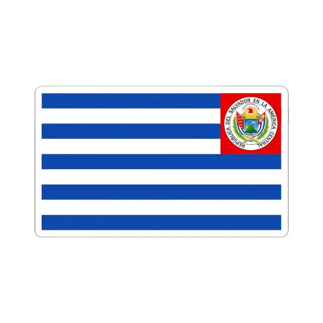 Flag of El Salvador 1877-1912 reverse (El Salvador) STICKER Vinyl Kiss-Cut Decal 3 Inch White - The Sticker Space