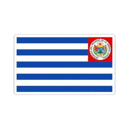 Flag of El Salvador 1877-1912 reverse (El Salvador) STICKER Vinyl Kiss-Cut Decal 3 Inch White - The Sticker Space