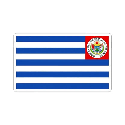 Flag of El Salvador 1877-1912 reverse (El Salvador) STICKER Vinyl Kiss-Cut Decal 4 Inch White - The Sticker Space