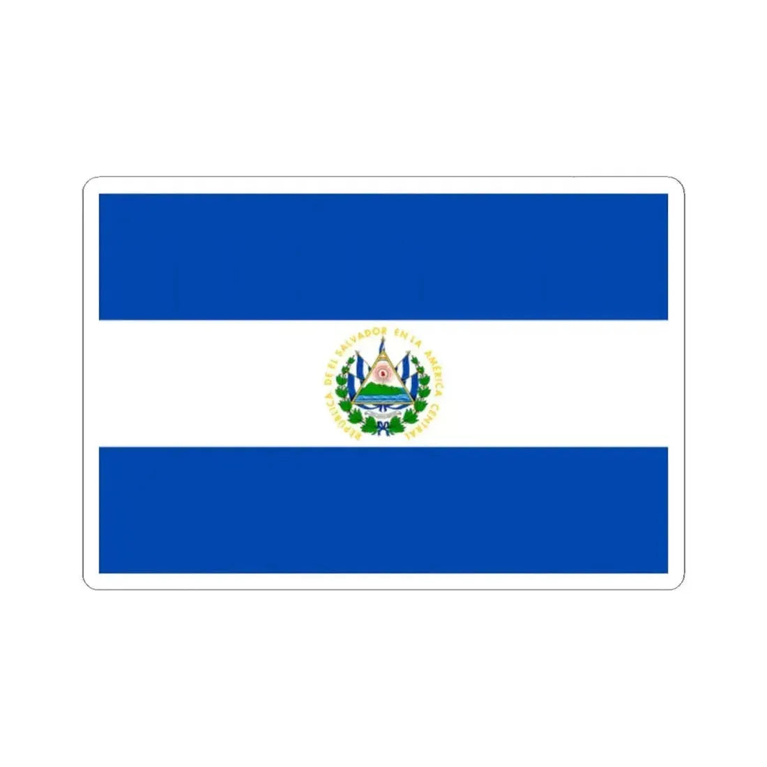 Flag of El Salvador 3-2 (El Salvador) STICKER Vinyl Kiss-Cut Decal 2 Inch White - The Sticker Space