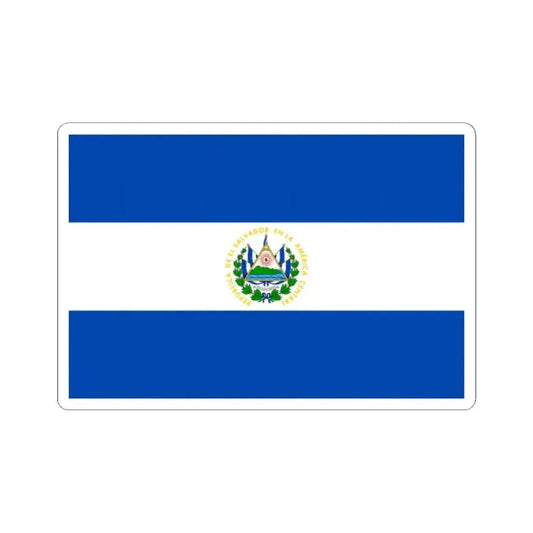 Flag of El Salvador 3-2 (El Salvador) STICKER Vinyl Kiss-Cut Decal 2 Inch White - The Sticker Space