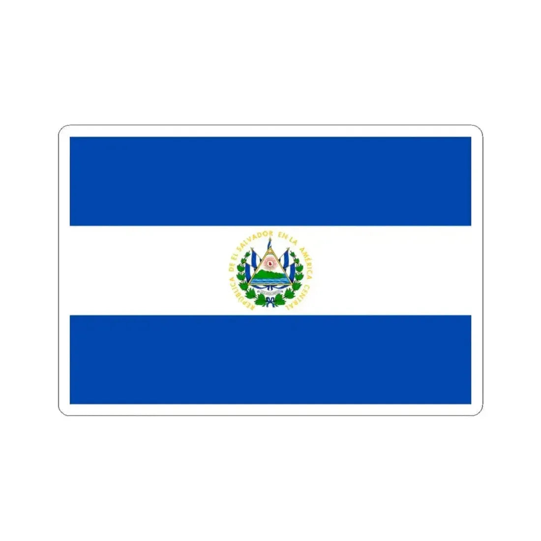 Flag of El Salvador 3-2 (El Salvador) STICKER Vinyl Kiss-Cut Decal 3 Inch White - The Sticker Space