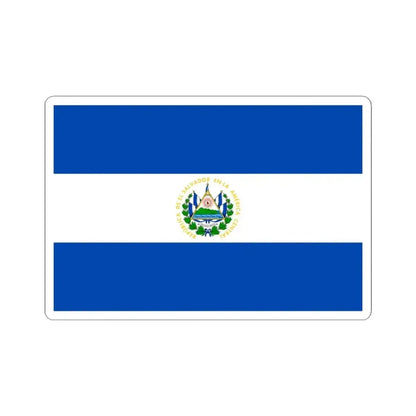 Flag of El Salvador 3-2 (El Salvador) STICKER Vinyl Kiss-Cut Decal 4 Inch White - The Sticker Space