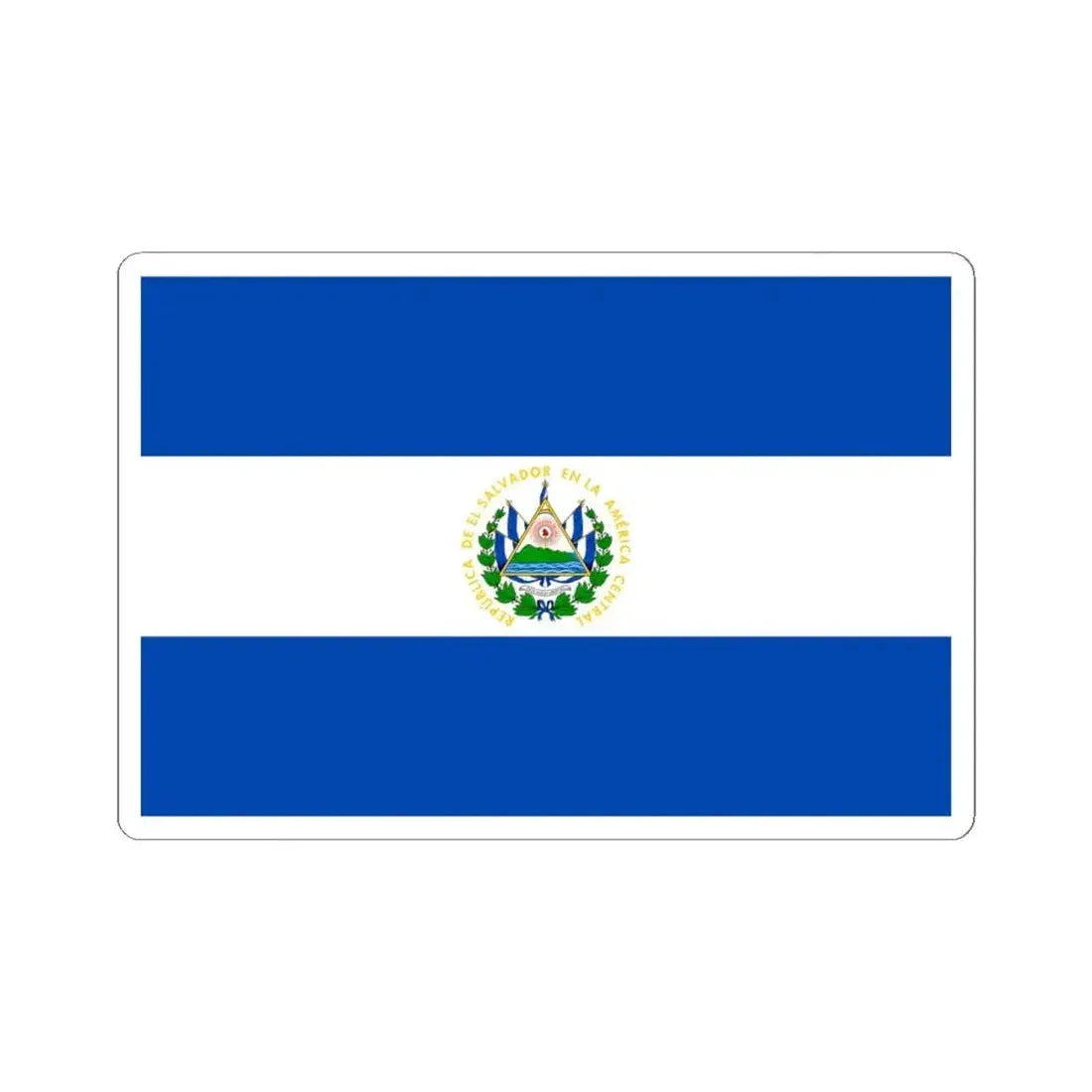 Flag of El Salvador 3-2 (El Salvador) STICKER Vinyl Kiss-Cut Decal 6 Inch White - The Sticker Space