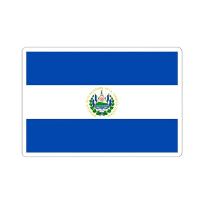 Flag of El Salvador 3-2 (El Salvador) STICKER Vinyl Kiss-Cut Decal 6 Inch White - The Sticker Space