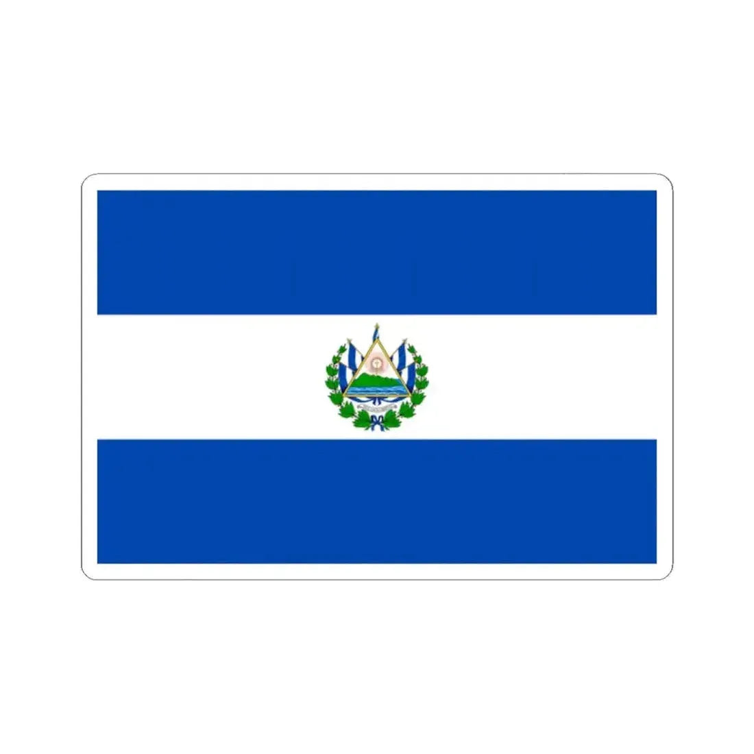 Flag of El Salvador 3-2 Fictional alternative (El Salvador) STICKER Vinyl Kiss-Cut Decal 2 Inch White - The Sticker Space