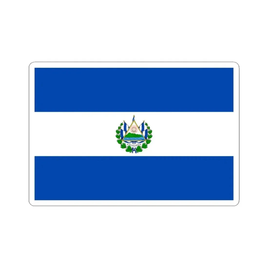 Flag of El Salvador 3-2 Fictional alternative (El Salvador) STICKER Vinyl Kiss-Cut Decal 3 Inch White - The Sticker Space
