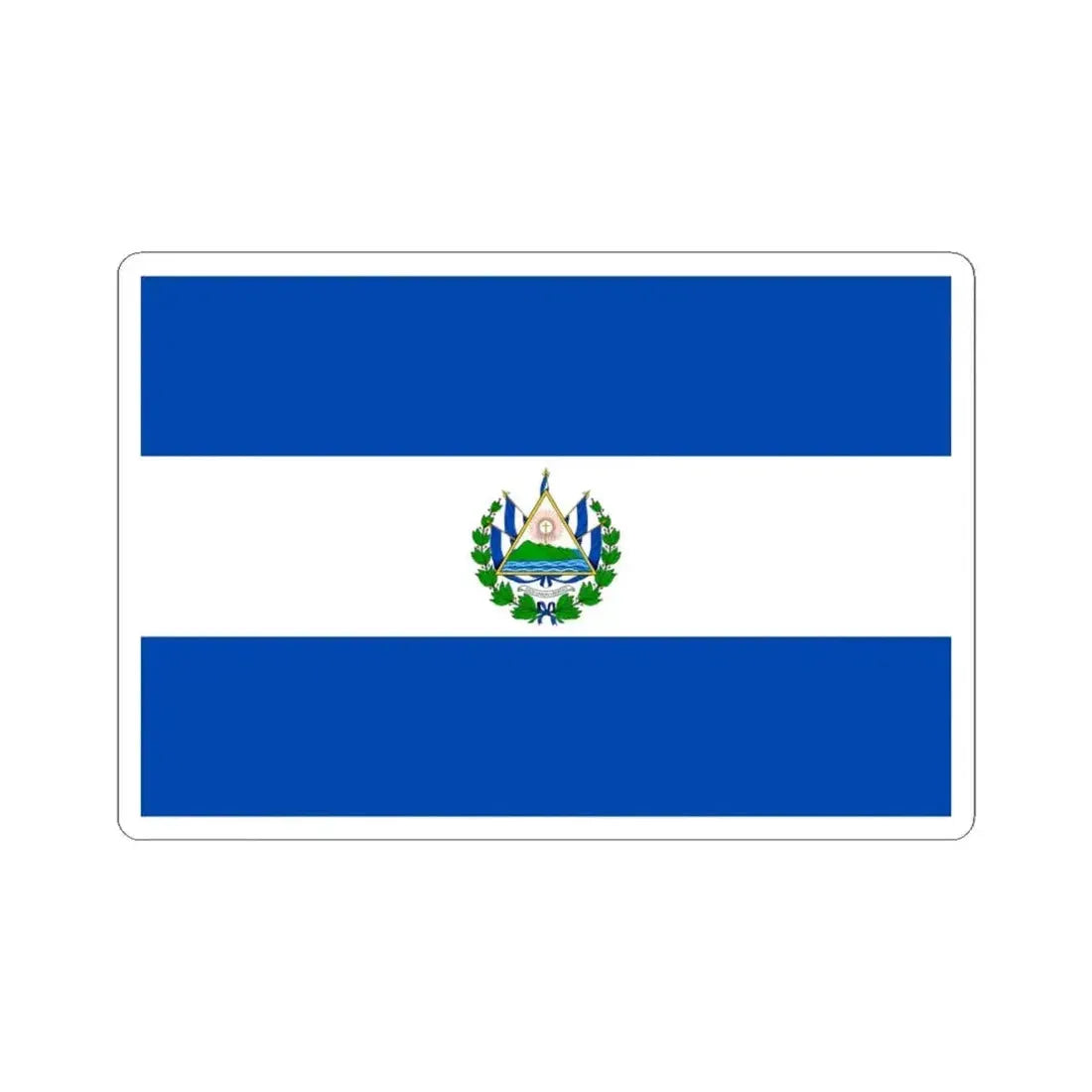 Flag of El Salvador 3-2 Fictional alternative (El Salvador) STICKER Vinyl Kiss-Cut Decal 4 Inch White - The Sticker Space